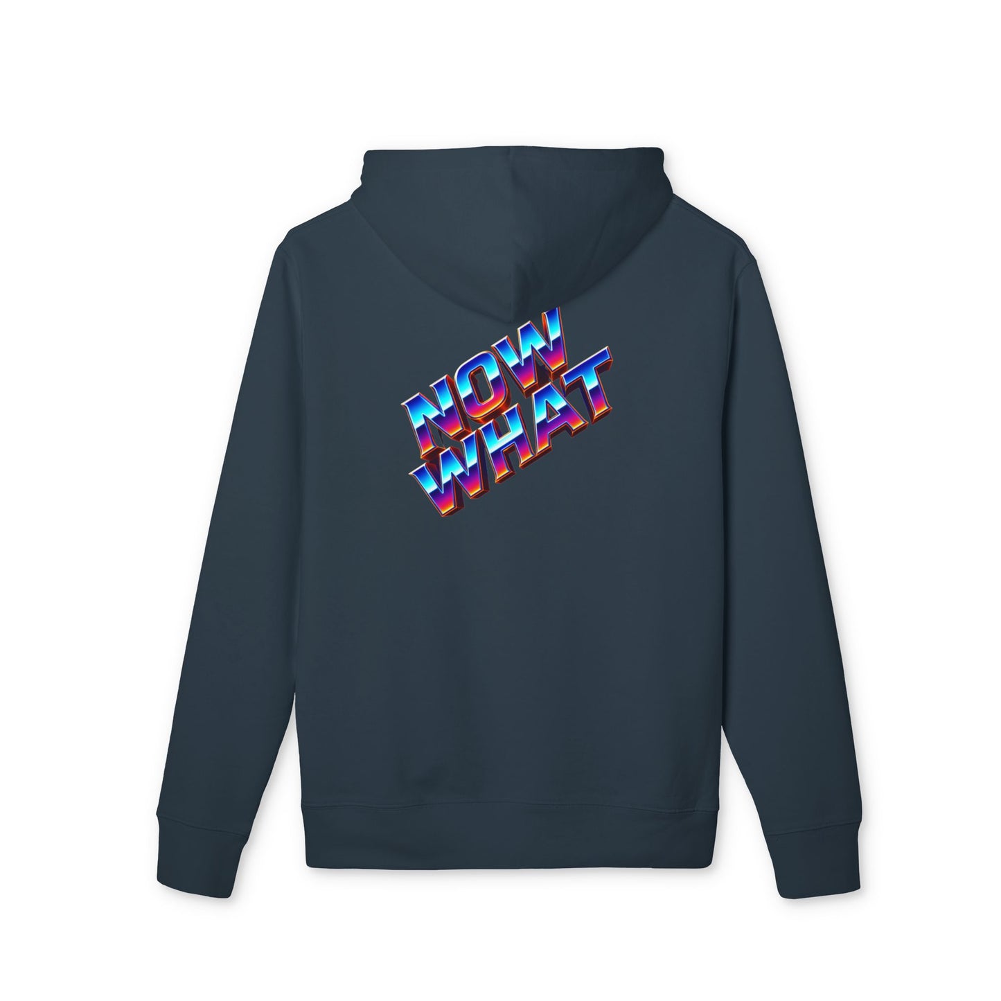 Now What Hoodie — Retro 3D Text Graphic Pullover