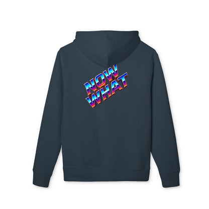 Now What Hoodie — Retro 3D Text Graphic Pullover