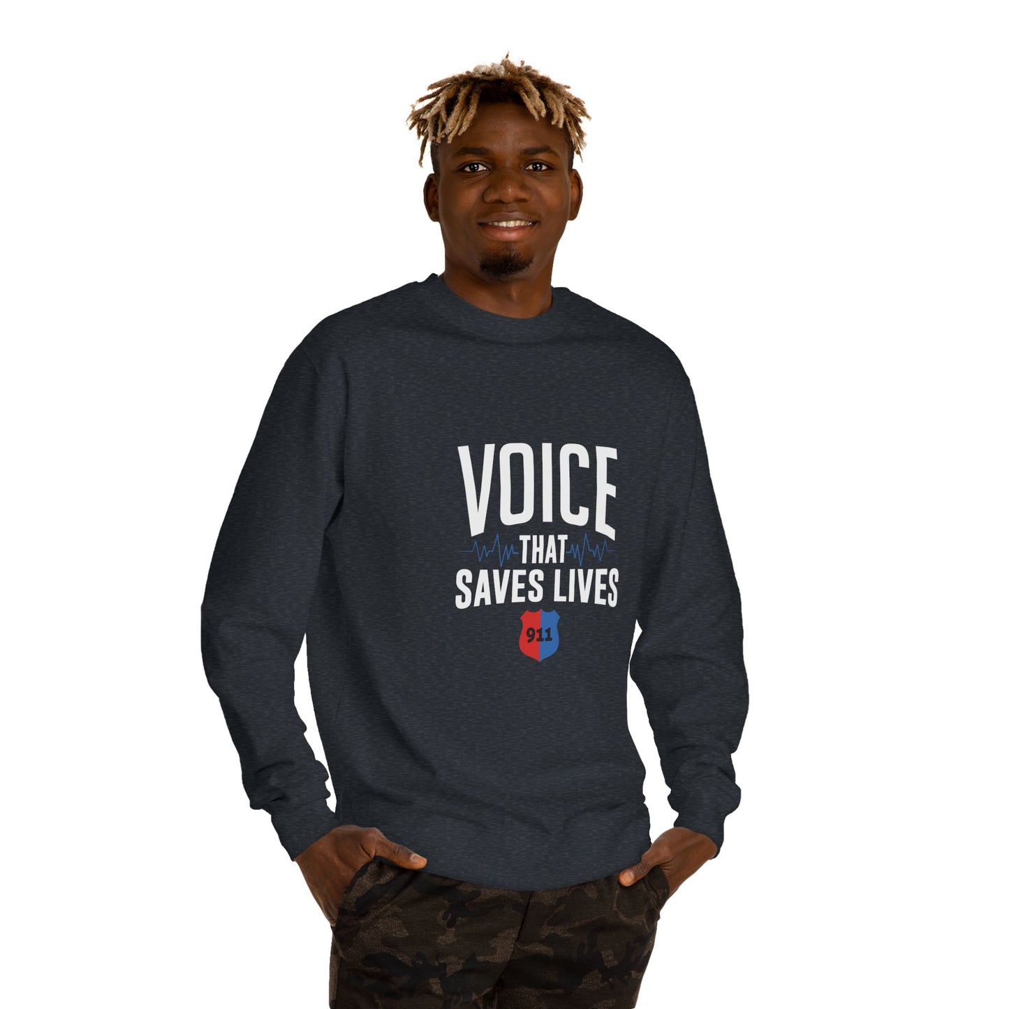 Voice That Saves Lives Sweatshirt — 911 Dispatcher Tribute Crewneck