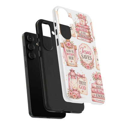 Faith Phone Case — 'Jesus Saves' Floral Christian Scripture iPhone Case