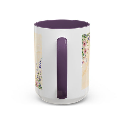 Mother Home Coffee Mug — Floral 'She Gave Us Love, She Gave Us Strength' Accent Mug