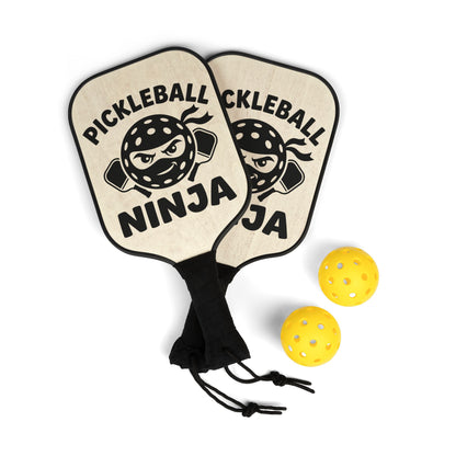 Pickleball Paddle Set — "Pickleball Ninja" Kit (2 Paddles + Balls)