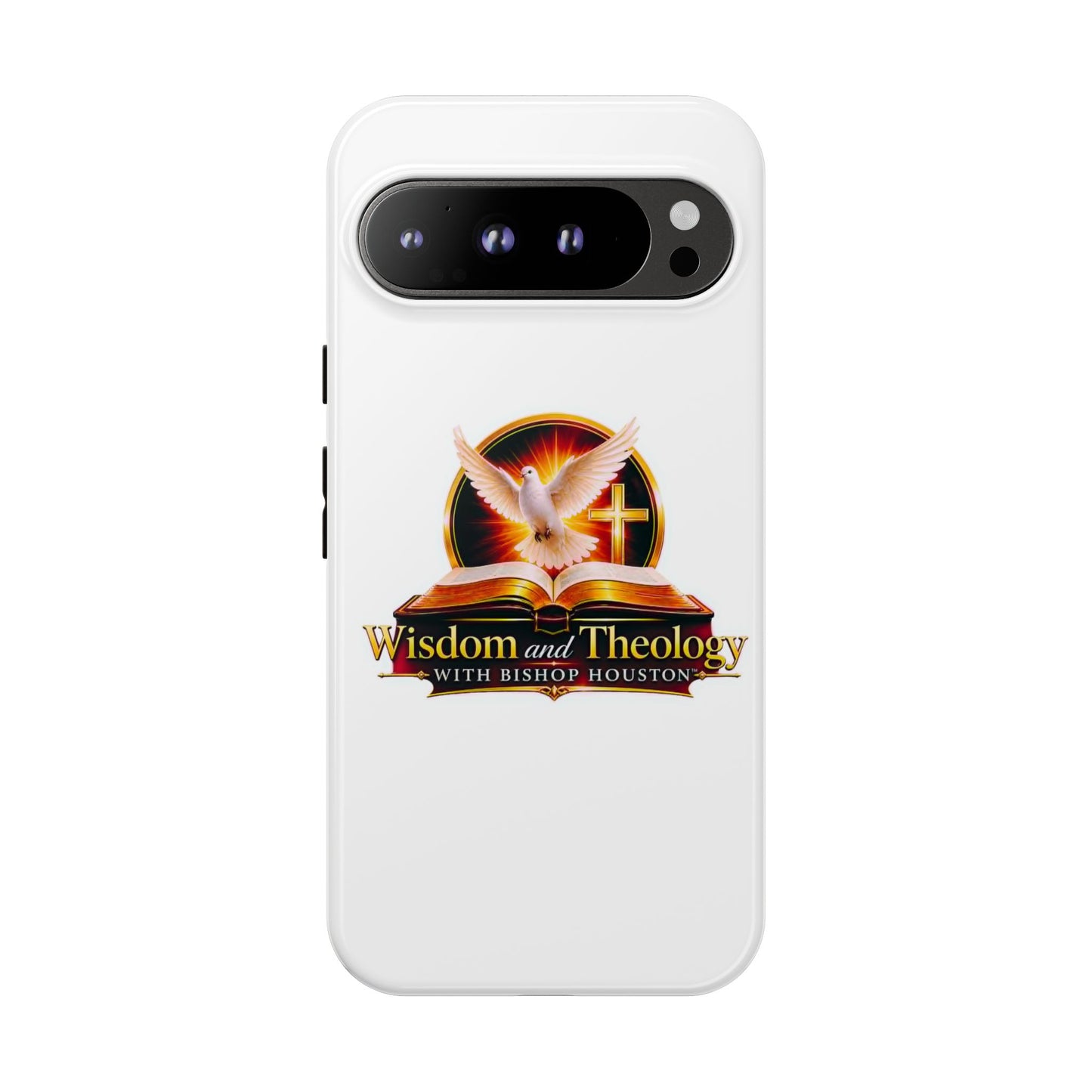 Wisdom and Theology Phone Case — Christian Dove & Cross Protective Tough Case