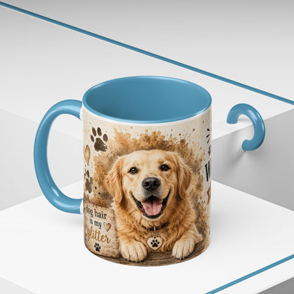 Dog Lover Coffee Mug — "Happiness is a Wet Nose, Wagging Tail" Accent Mug