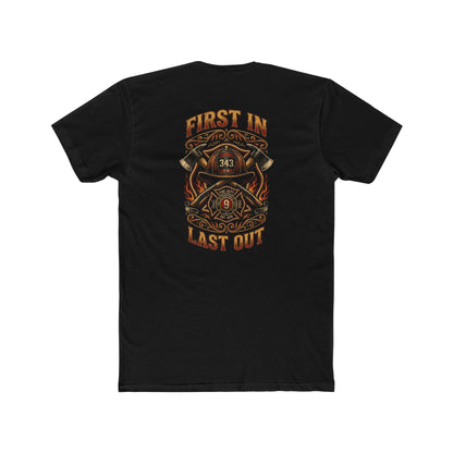 Firefighter T‑Shirt - "First In Last Out" Vintage Firefighter Crew Tee