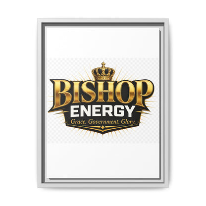 Framed Canvas Art - "Bishop Energy" Gold Crown Logo (Matte)