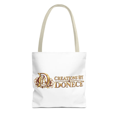 Creations by Donece Logo Tote Bag - Branded All-Over Print Canvas Tote