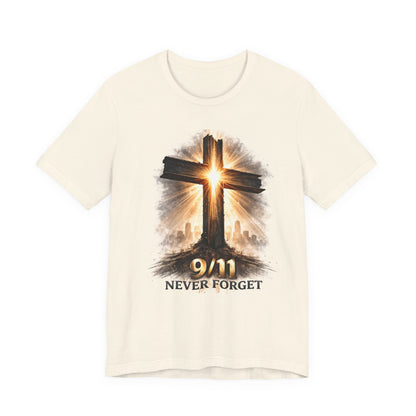 9/11 Never Forget T‑Shirt - Cross Memorial Tee