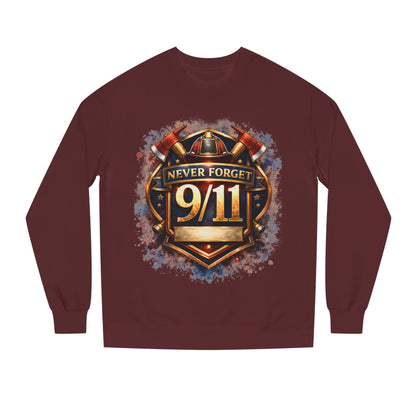 Never Forget 9/11 Sweatshirt — Memorial Firefighter Tribute Crewneck