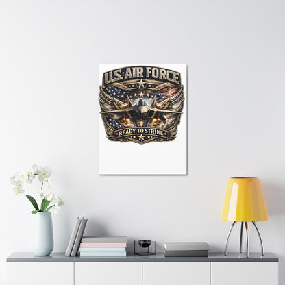 Stretched Canvas - U.S. Air Force "Ready to Strike" Fighter Jet Wall Art