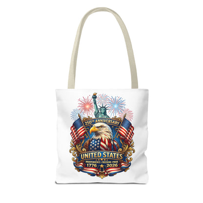 United States 250th Anniversary Tote Bag — Patriotic Eagle & Fireworks 1776–2026
