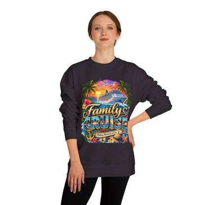Family Cruise Sweatshirt – Tropical Cruise Vacation Crew Neck