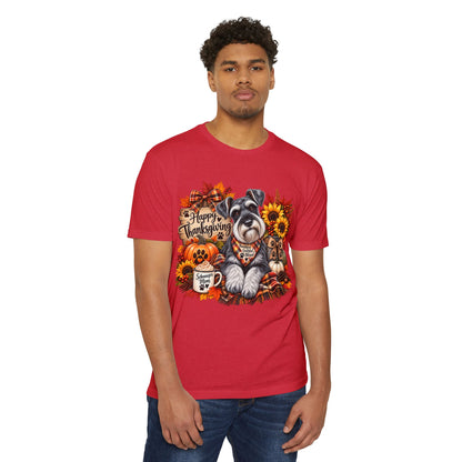 Thanksgiving Schnauzer T-Shirt — Happy Thanksgiving Fall Dog Tee