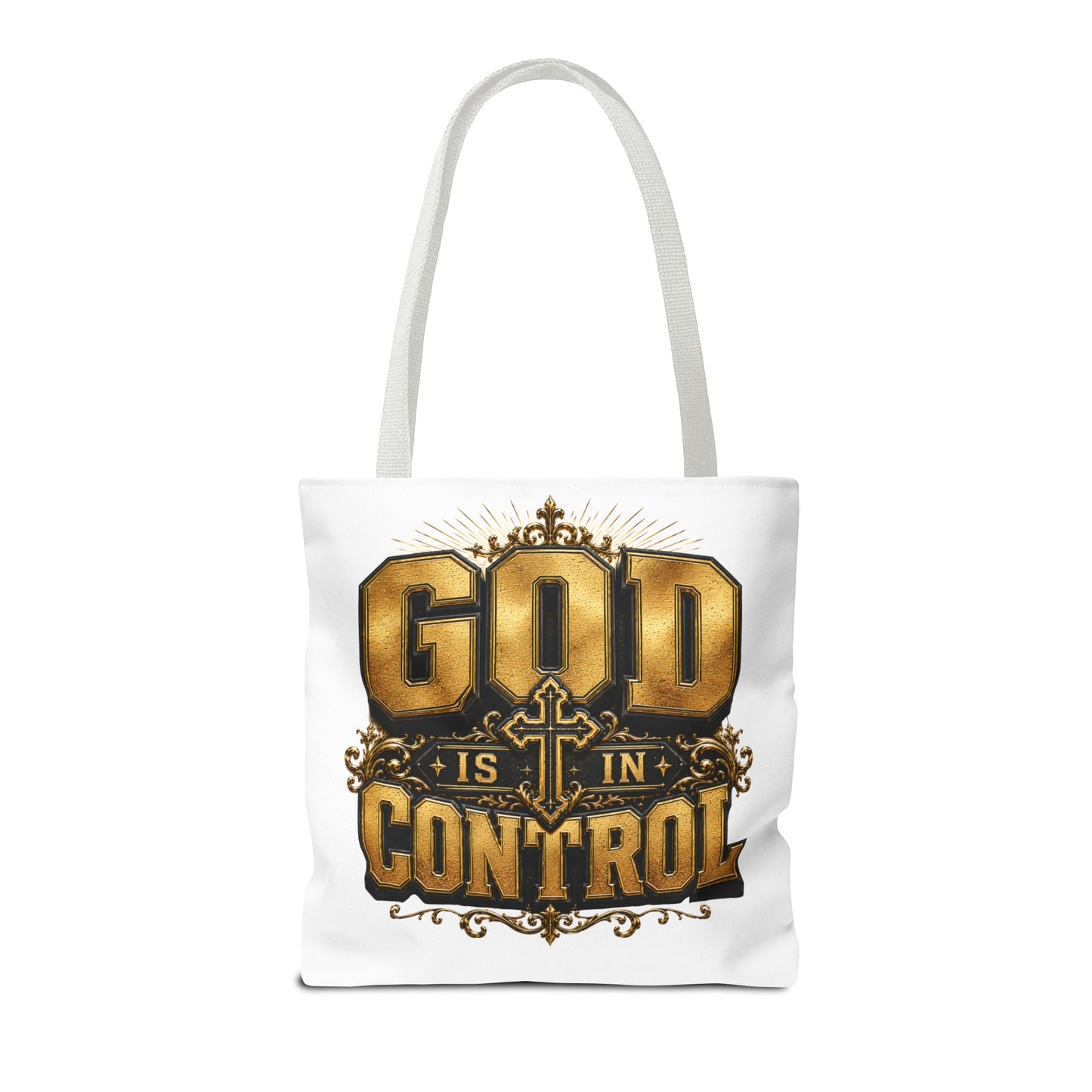 God Is in Control Tote Bag — Faith-Inspired Christian Tote for Church, Gifts & Everyday Use