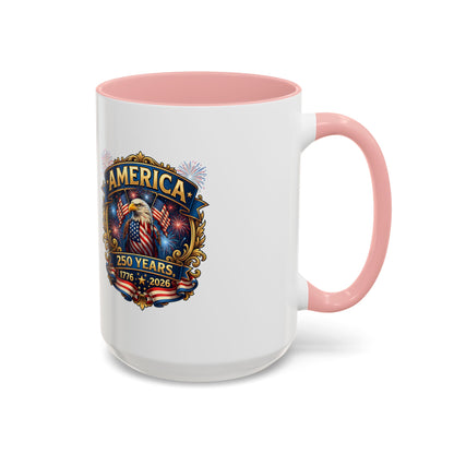 250th America Eagle Coffee Mug — Patriotic 1776–2026 Anniversary Accent Mug
