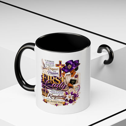 First Lady of Faith Accent Coffee Mug — Inspirational Christian Gift (11/15oz)