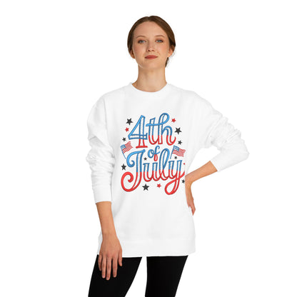 4th of July Crewneck Sweatshirt - Patriotic American Flag Graphic