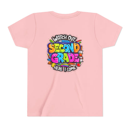 Second Grade Kids Tee - "Watch Out Second Grade Here I Come" Colorful Back-to-School Shirt