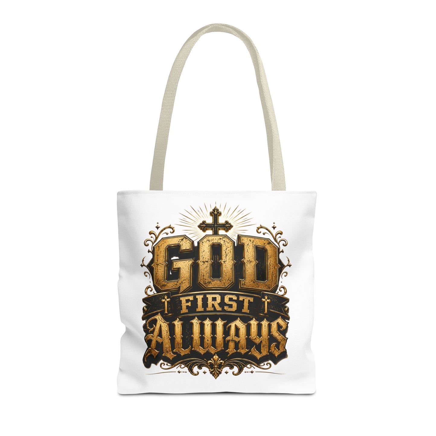 God First Always Tote Bag — Christian Faith Inspirational Canvas Tote