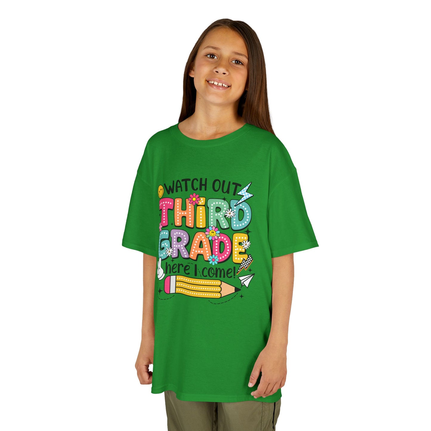 Third Grade Back to School Kids Tee — "Watch Out Third Grade Here I Come"