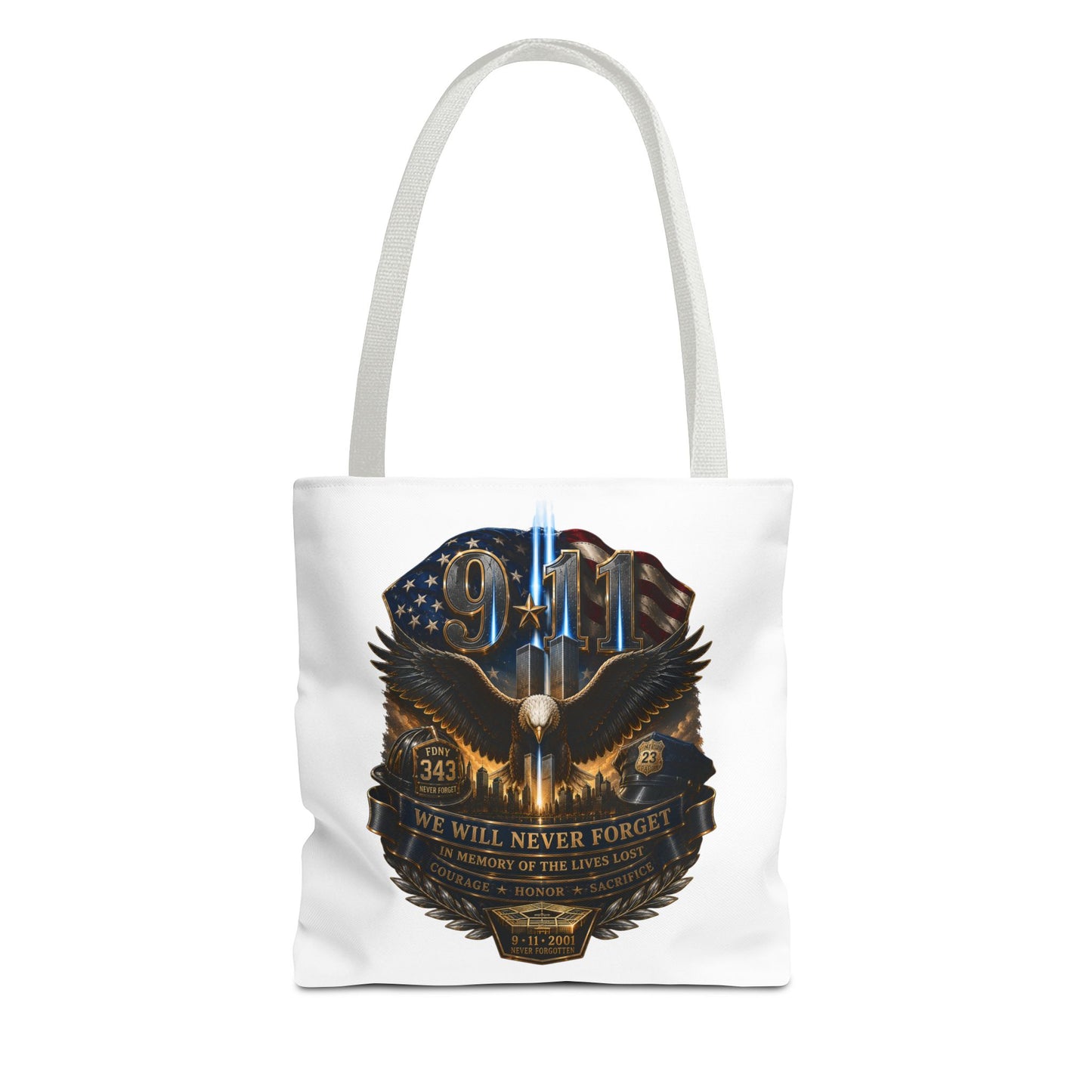 9/11 Memorial Eagle Tote Bag – Never Forget Tribute Tote