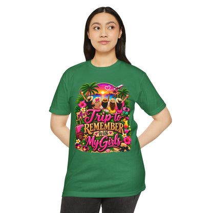 T-Shirt — 'A Trip to Remember With My Girls' Tropical Bachelorette/Besties Tee