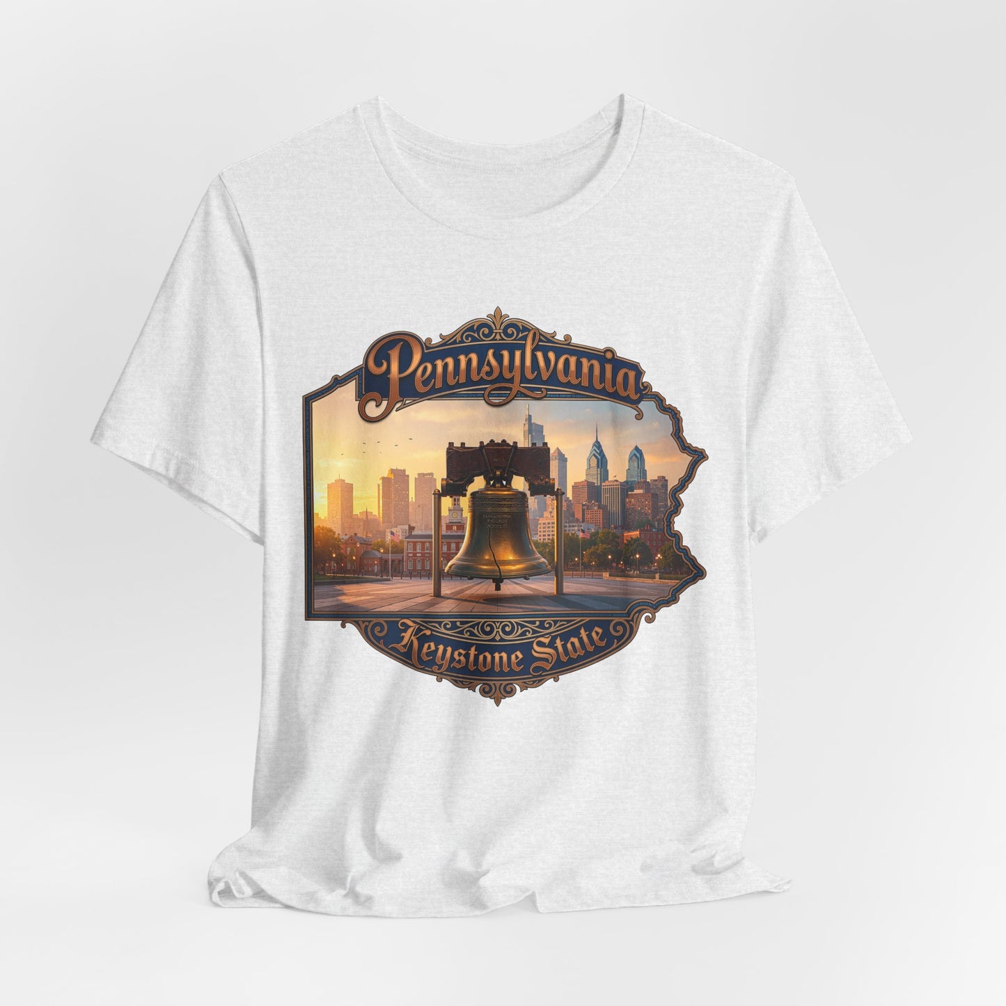 Pennsylvania Keystone State T-Shirt — Liberty Bell & Philadelphia Skyline Tee
