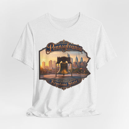 Pennsylvania Keystone State T-Shirt — Liberty Bell & Philadelphia Skyline Tee