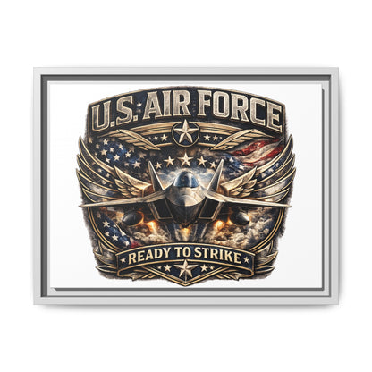 U.S. Air Force Framed Canvas Print – "Ready to Strike" Military Wall Art