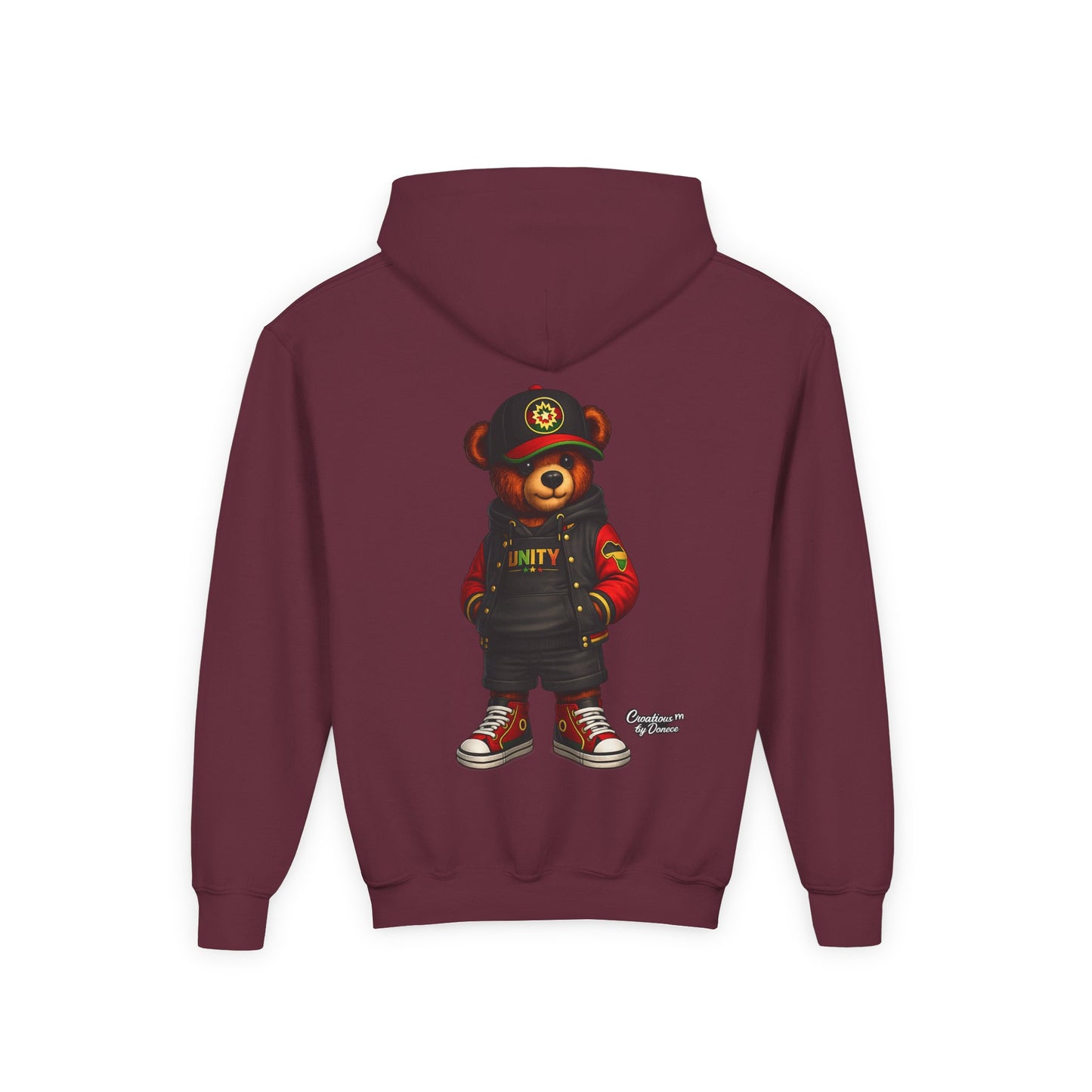 Youth Bear Hoodie — Streetwear Teddy Bear Graphic Pullover