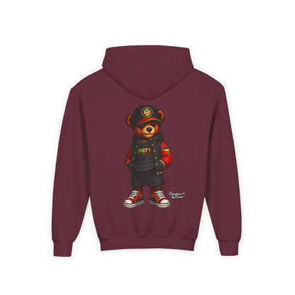 Youth Bear Hoodie — Streetwear Teddy Bear Graphic Pullover
