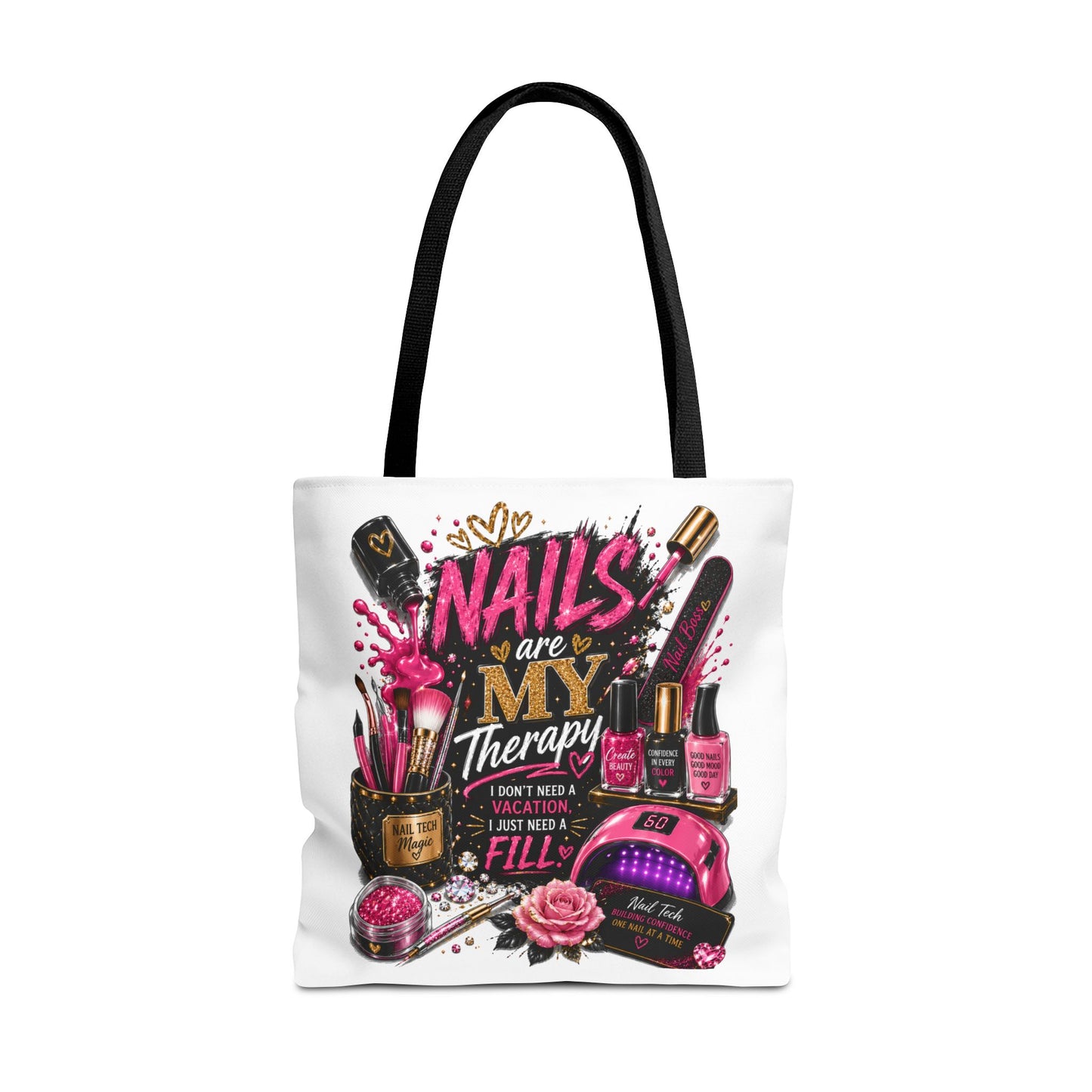 Nails Are My Therapy Tote Bag — Nail Tech Cosmetic Makeup Salon Gift