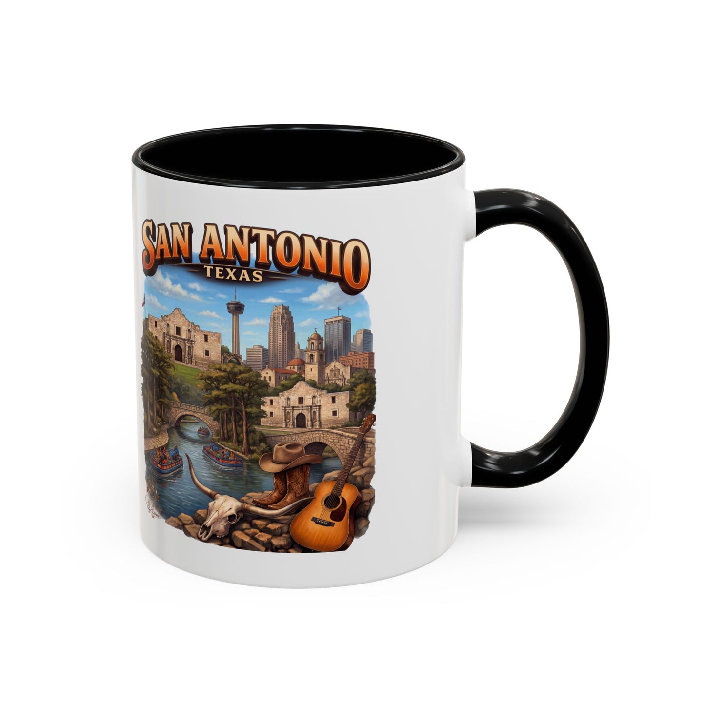 San Antonio Souvenir Coffee Mug – Texas Riverwalk Scenic Accent Mug (11/15oz)