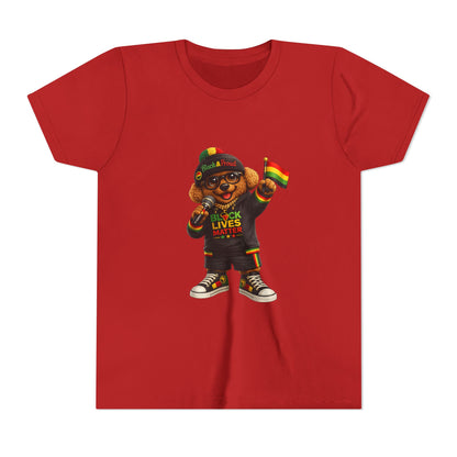 Youth Tee — Kid Bear Black Lives Matter Rasta Flag Shirt