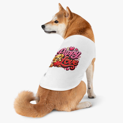Puppy Love Pet Tank Top — Cute Puppy Heart Graphic Dog Shirt