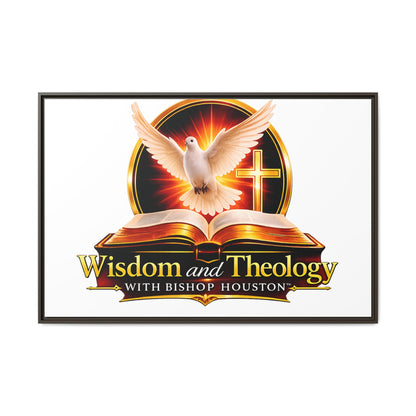 Framed Canvas Print — "Wisdom and Theology" Dove & Bible Wall Art