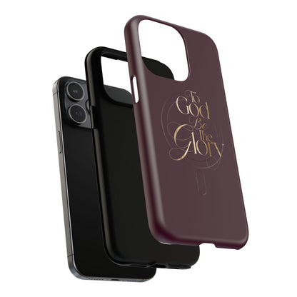 "To God Be The Glory" Tough Magnetic Phone Case — Burgundy Christian iPhone Cover