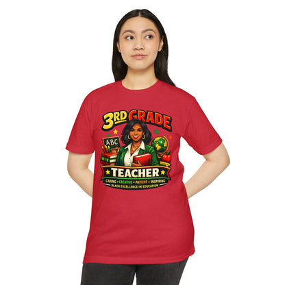 3rd Grade Teacher T‑Shirt – Black Excellence in Education Design