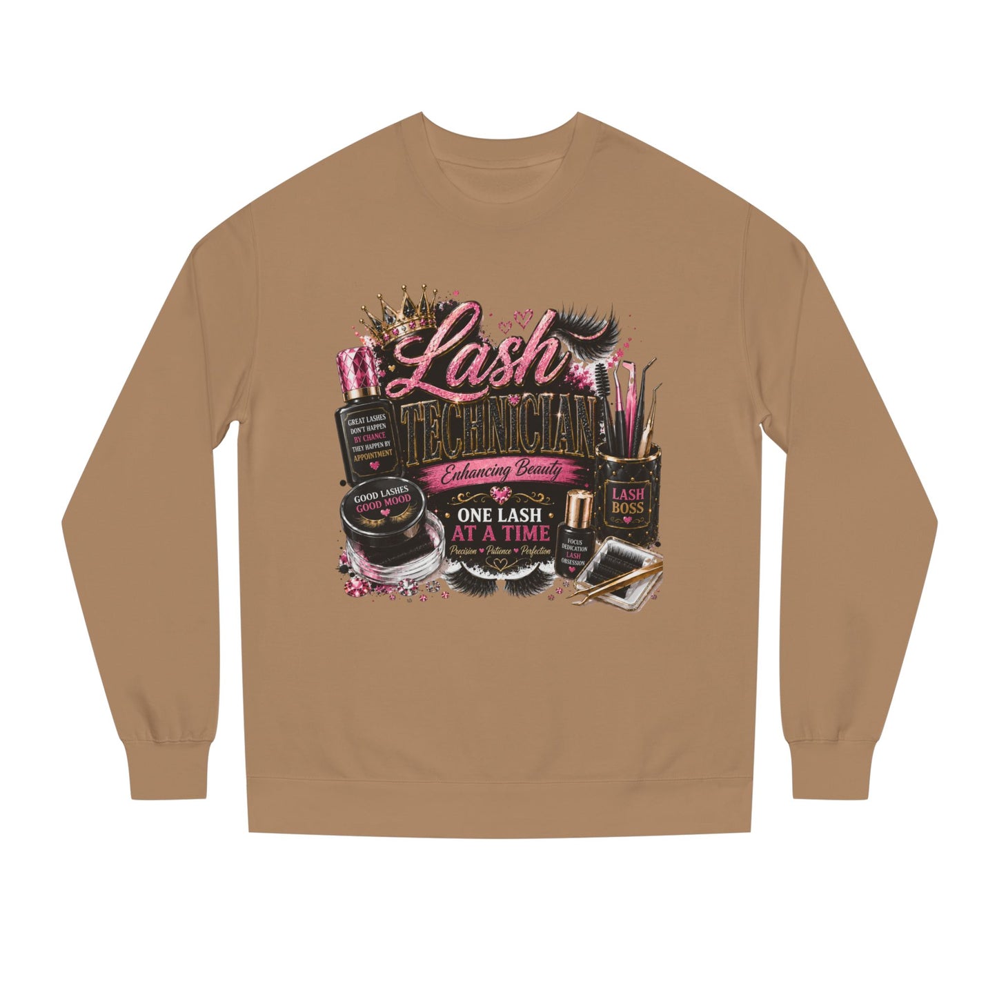 Eyelash Artist Crewneck Sweatshirt — “Lash Technician” Beauty Salon Graphic