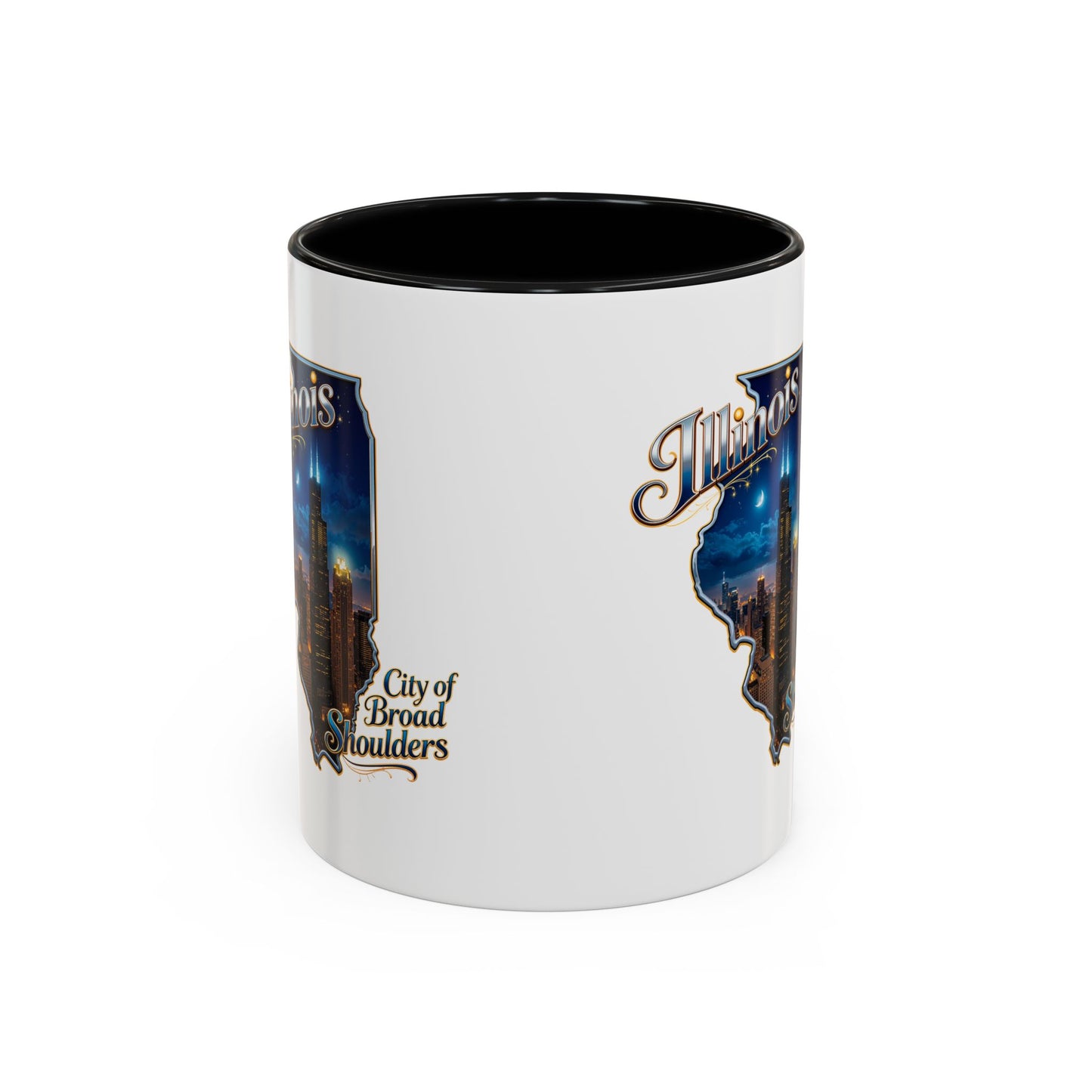 Illinois Skyline Accent Coffee Mug – City of Broad Shoulders Chicago Design (11/15oz)