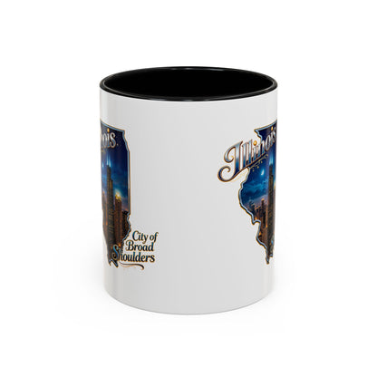 Illinois Skyline Accent Coffee Mug – City of Broad Shoulders Chicago Design (11/15oz)