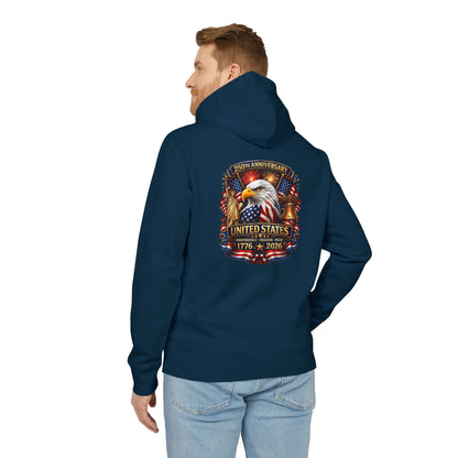 Patriotic Eagle Hoodie – "United States 1776–2026" American Flag Design