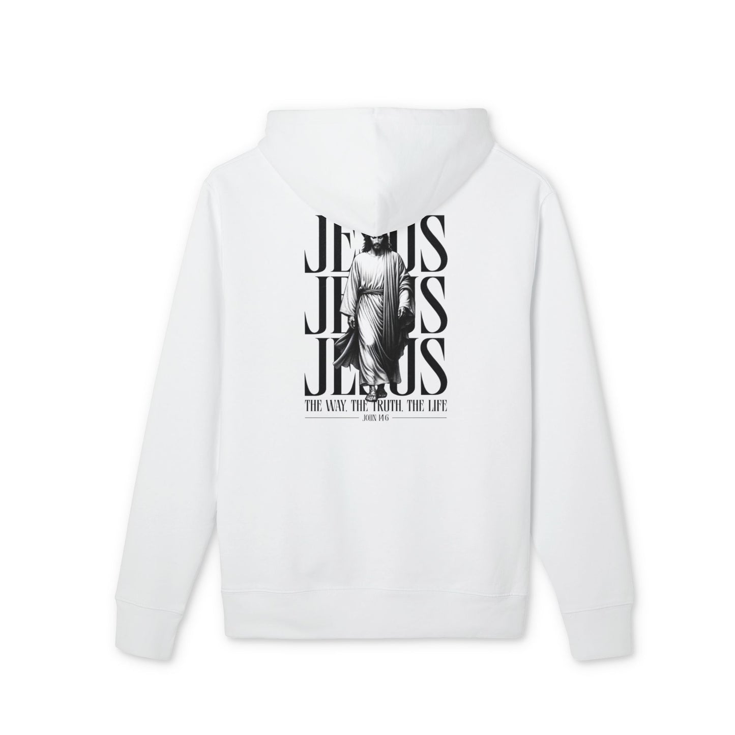 Jesus Statue Hoodie — "The Way The Truth The Life" Christian Pullover