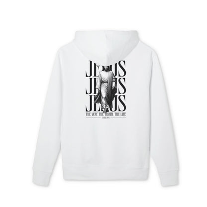 Jesus Statue Hoodie — "The Way The Truth The Life" Christian Pullover