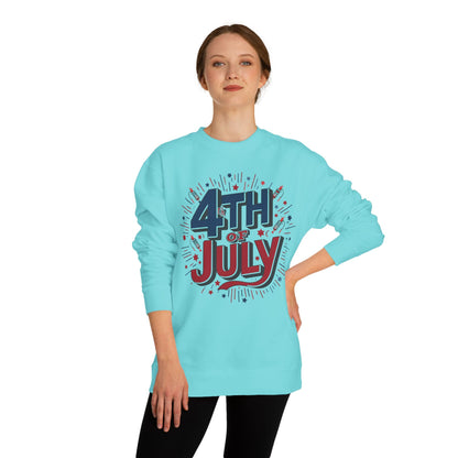 4th of July Crewneck Sweatshirt — Patriotic Fireworks Graphic
