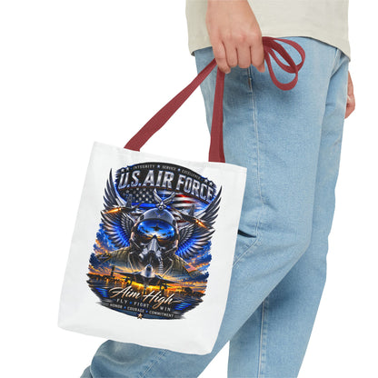 U.S. Air Force Aviator Tote Bag – 'Aim High' Military Pilot Design