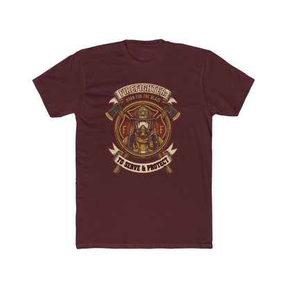 Firefighter Tribute Tee — 'To Serve & Protect' Helmet Maltese Cross Design