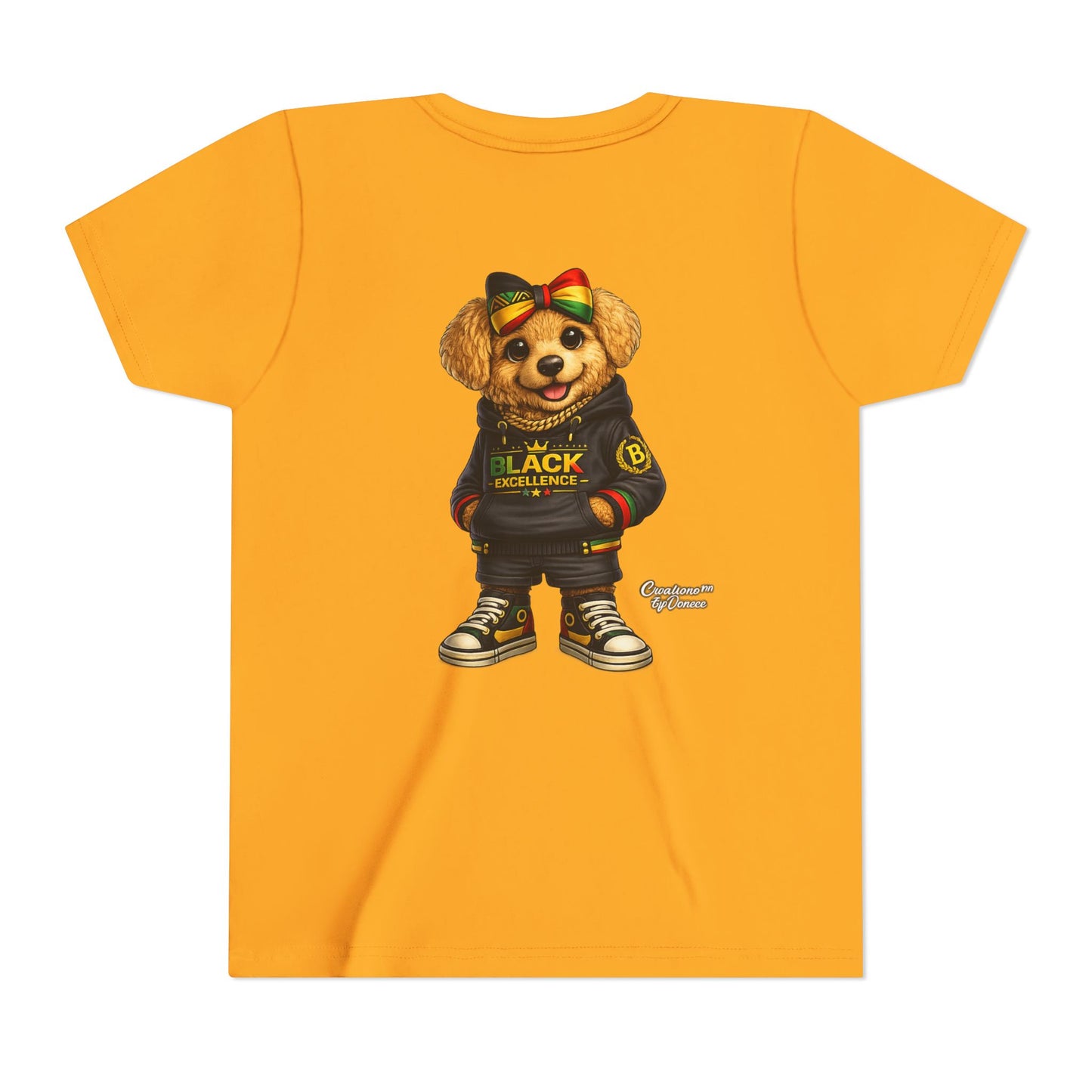 Youth Tee — Rasta Teddy "Black Excellence" Graphic Shirt