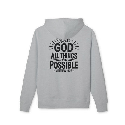 Inspirational Hoodie — "With God All Things Are Possible" Christian Pullover