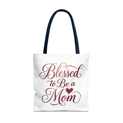 Blessed to Be a Mom Tote Bag – Mother's Day Floral Script Gift
